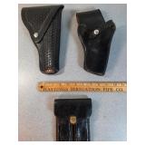 Leather pistol holsters & Clip