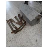Vtg galvanized mail box & sickle bar mower pitman