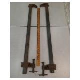 2- Vtg. heavy-duty bar clamps