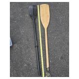 2 oars 47" wood &  pvc that comes apart for easy