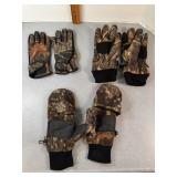 3 pairs camo gloves