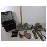 Tote w/ Military camo vest, tactical vest & more