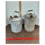 Vtg. galvanized metal cans