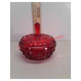 Red Dazell Viking candy dish w/lid