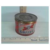 Vintage Royal Scarlet coffee tin with lid