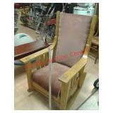 > Oak High back rocking chair