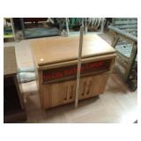 > Wood TV stand with rotating top