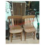 > 2 us military wood chairs, came out of Custer