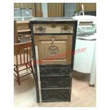 > Vintage Oak cabinet with drop down door