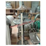 > Vintage metal bird bath