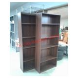 > 2 adjustable wood bookcases