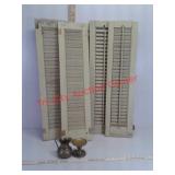 Vintage wood shutters and brass deco