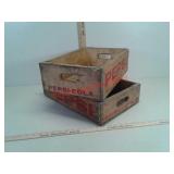 Two vintage wood Pepsi Cola crates, drink holders