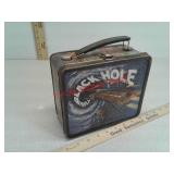 Vintage black hole metal lunch box