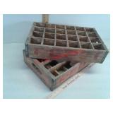 2 vintage wood Pepsi Cola pop bottle crates with