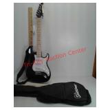 Silvertone electric guitar and bag