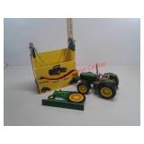 John Deere decor and toy tractor