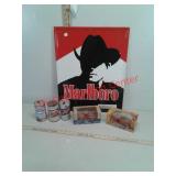 Marlboro cigarette advertising metal sign, beer