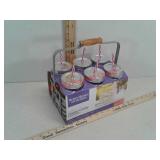 New 7 piece glass mason jar drinking cups with