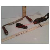 Draw knife and 2 wood planes