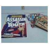 Army comic books and sign