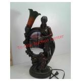 Victorian style mirrored table lamp