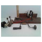 Miscellaneous vintage tools and shoe stretchers
