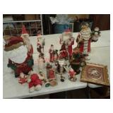 Lot of Santa Claus and Christmas deco