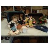 Vintage and new dolls silk flowers Christmas and