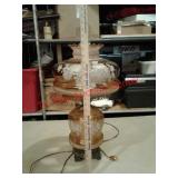 Hurricane style electric table lamp