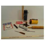 Lots of thermos flashlight, letter openers, mouse