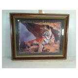 Large tiger print framed art