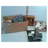 Lot of various books CDs decor jewelry box and