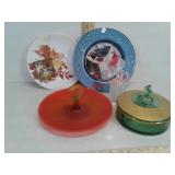 Antique dishes serving tray candy dish