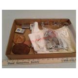 Vintage padlocks, cigarette lighters, shot