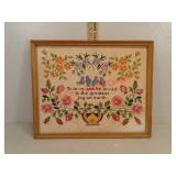 Vintage framed needlepoint