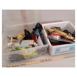 2 plastic tubs miscellaneous items