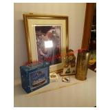 Christmas deco, Jewish dreidel game, framed