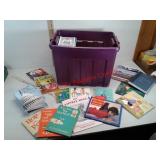 Storage tote with various books - Cat in the Hat,