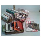 Lot of books and Life Magazine