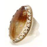 Signed Sterling Silver Gemstone Ring Sz 10 17g