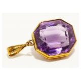 10K Y Gold & Amethyst Pendant 2.8g