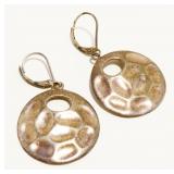 Sterling Silver Circle Earrings 8.5g