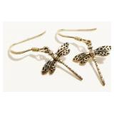 Tiny Sterling Silver Dragonfly Earrings 1.9g