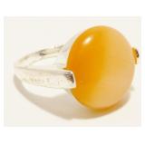 CW Sterling Silver & Cabochon Ring Sz 7 5.8g