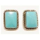Mexican Turquoise & Sterling Silver Earrings 15.2g