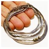 Seven Sterling Silver Bracelets 19.3g