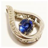 Sterling Silver Gemstone Teardrop Pendant 2.2g