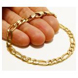 Italian 14K Y Gold Figaro Bracelet 7.75" 11.8g