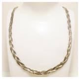 18" Braided Sterling Silver Necklace Italy 13.3g